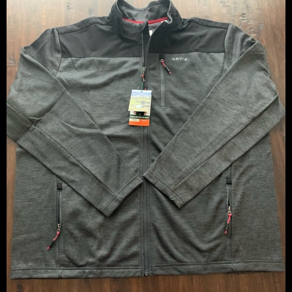 - NWTOrvis XXL Bonded mesh full zip jacket  Charcoal Red grey - Picture 3 of 12